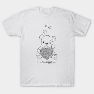 HAPPY VALENTINE´S DAY TEDDY BEAR AND HEARTS T-Shirt